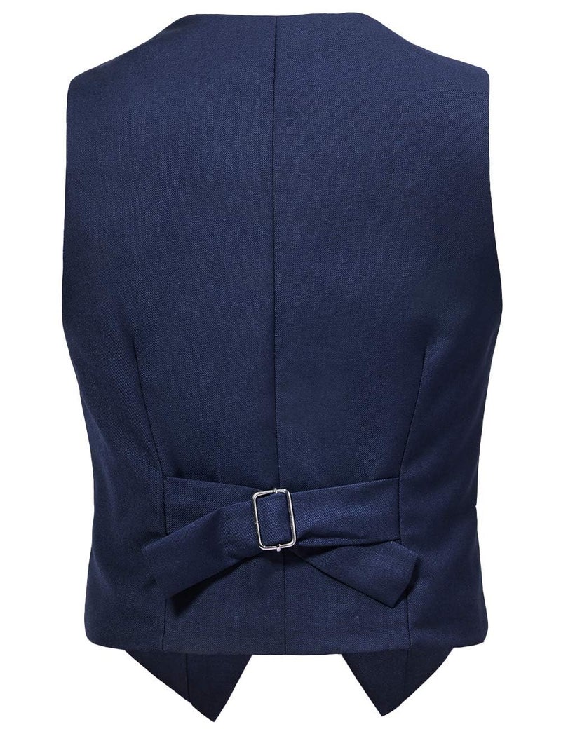 Visaccy Vest for Boys Suit Tuxedo Dress Vests for Wedding Outfit Navy Blue Size 8 - Image 2